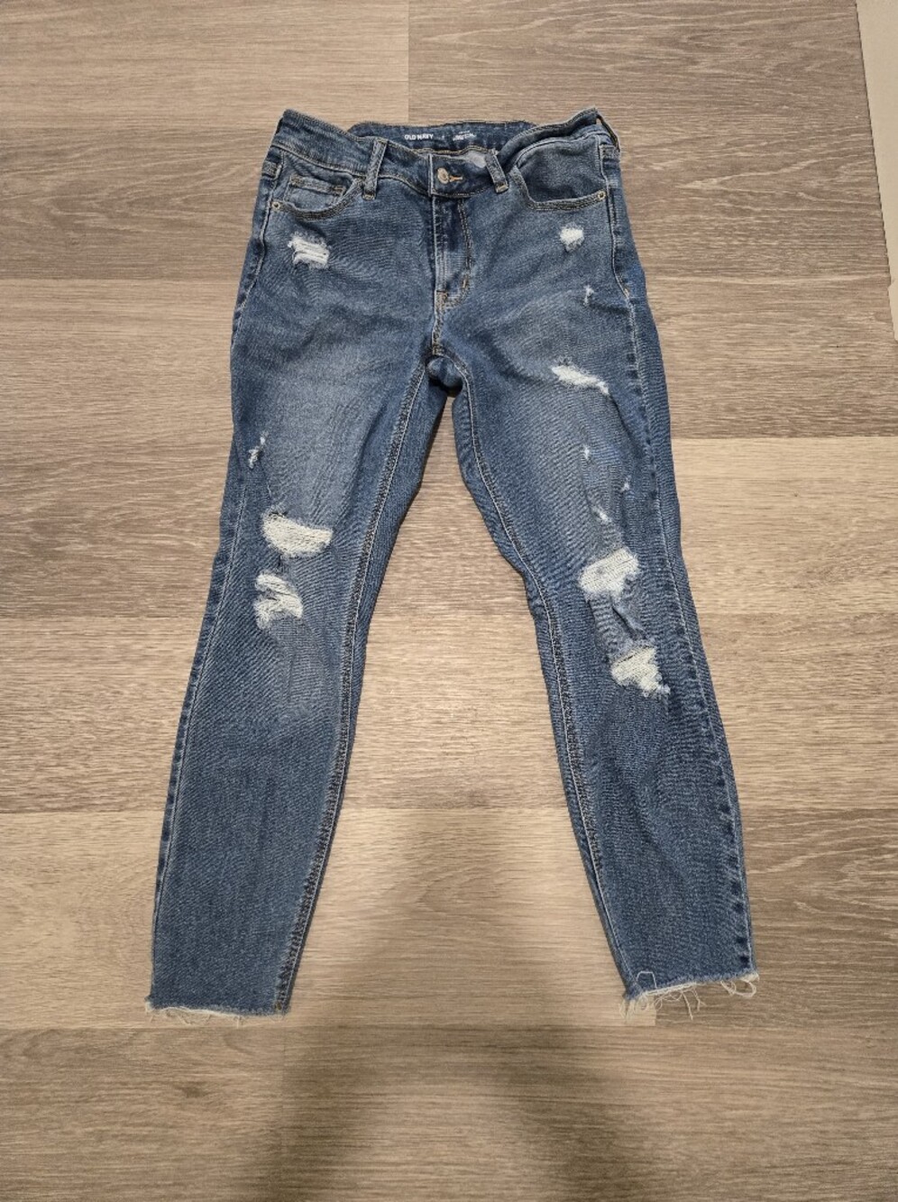Old Navy Distressed Dark Blue Skinny Jeans
